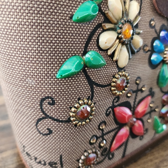 Vintage Enid Collin Purse Handbag Flower Basket Canvas - Picture 4 of 7